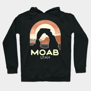 Vintage Delicate Arch Moab Utah Silhouette Hoodie